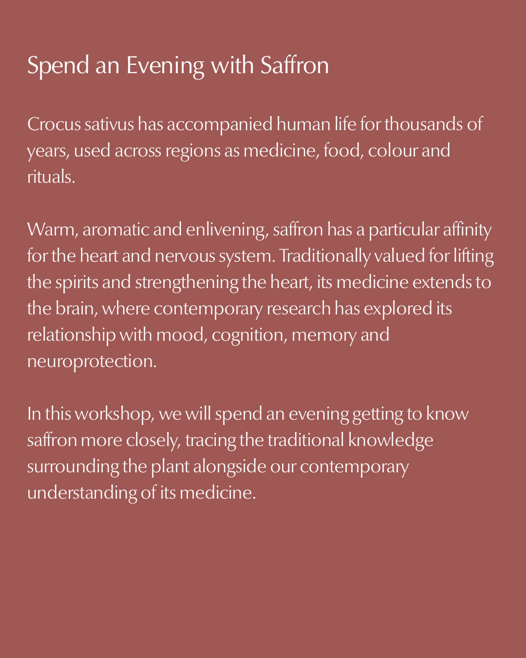 Saffron, the Golden Medicine