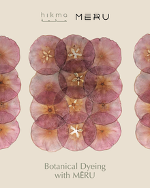 Poster for 'Botanical Dyeing with MERU' featuring 'hikmarituals' branding.