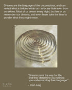 Promotional flyer for 'Dream Circle' workshop at hikma rituals apothecary, Alserkal avenue, Lane 4, 23B, Dubai.